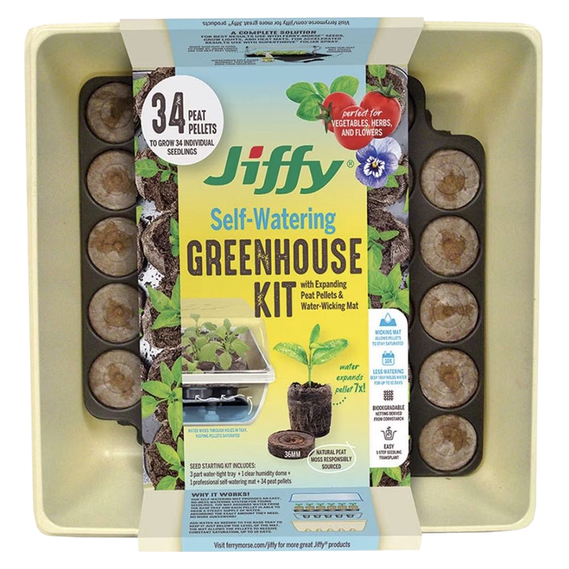 jiffy seed starting greenhouse kit for flowers vegetables and herbs