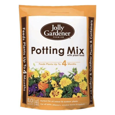Front view of Jolly Gardener Premium Potting Mix 8 qt bag — LibertyFHG Galion OH