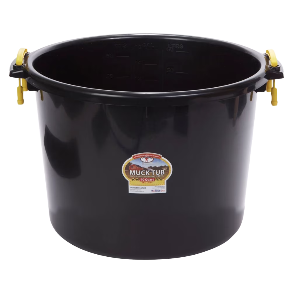 Little Giant Duraflex Muck Tub  w/ Handles (70 qt), Color: Black