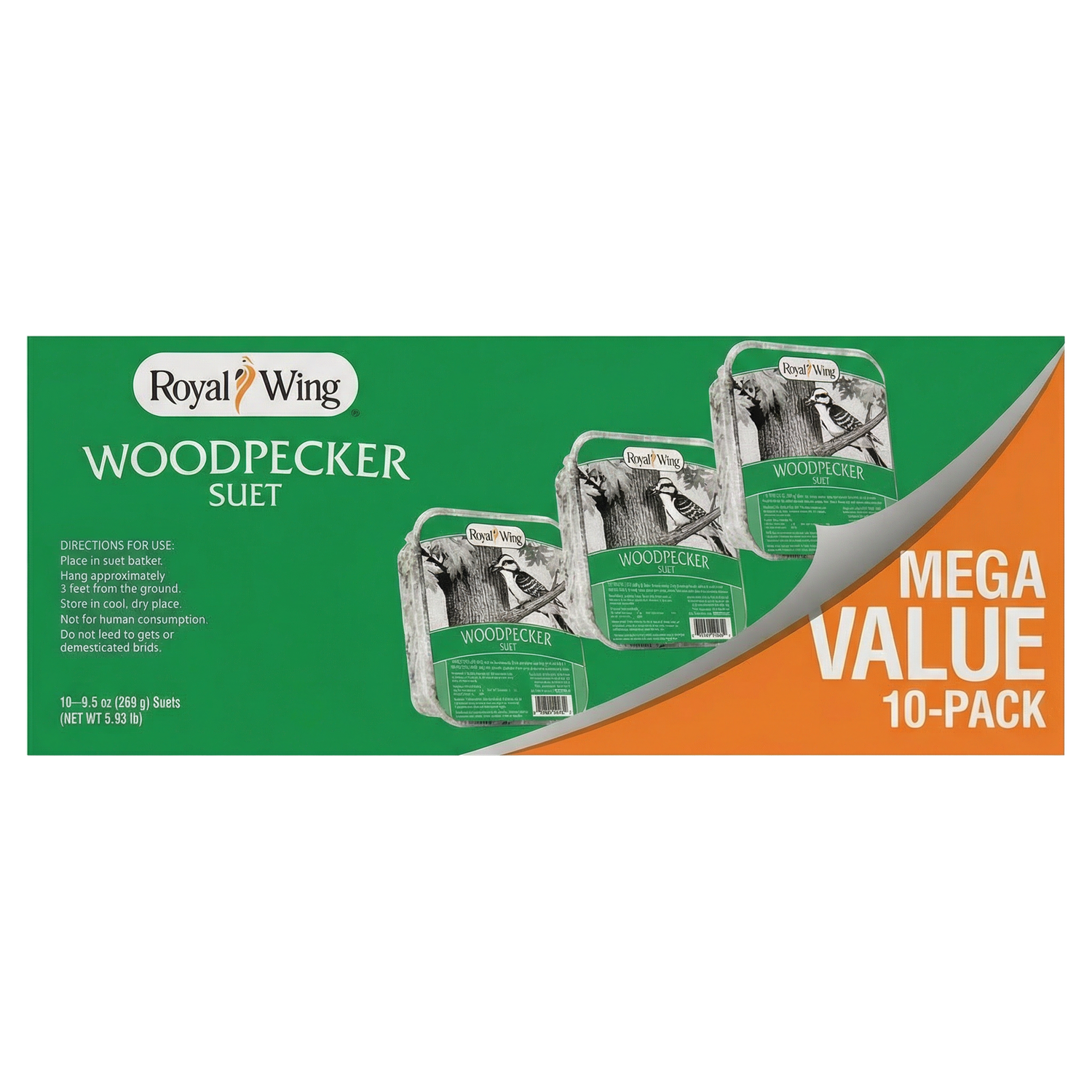 Front view of Royal Wing Woodpecker Suet pack of 10 — LibertyFHG Galion OH