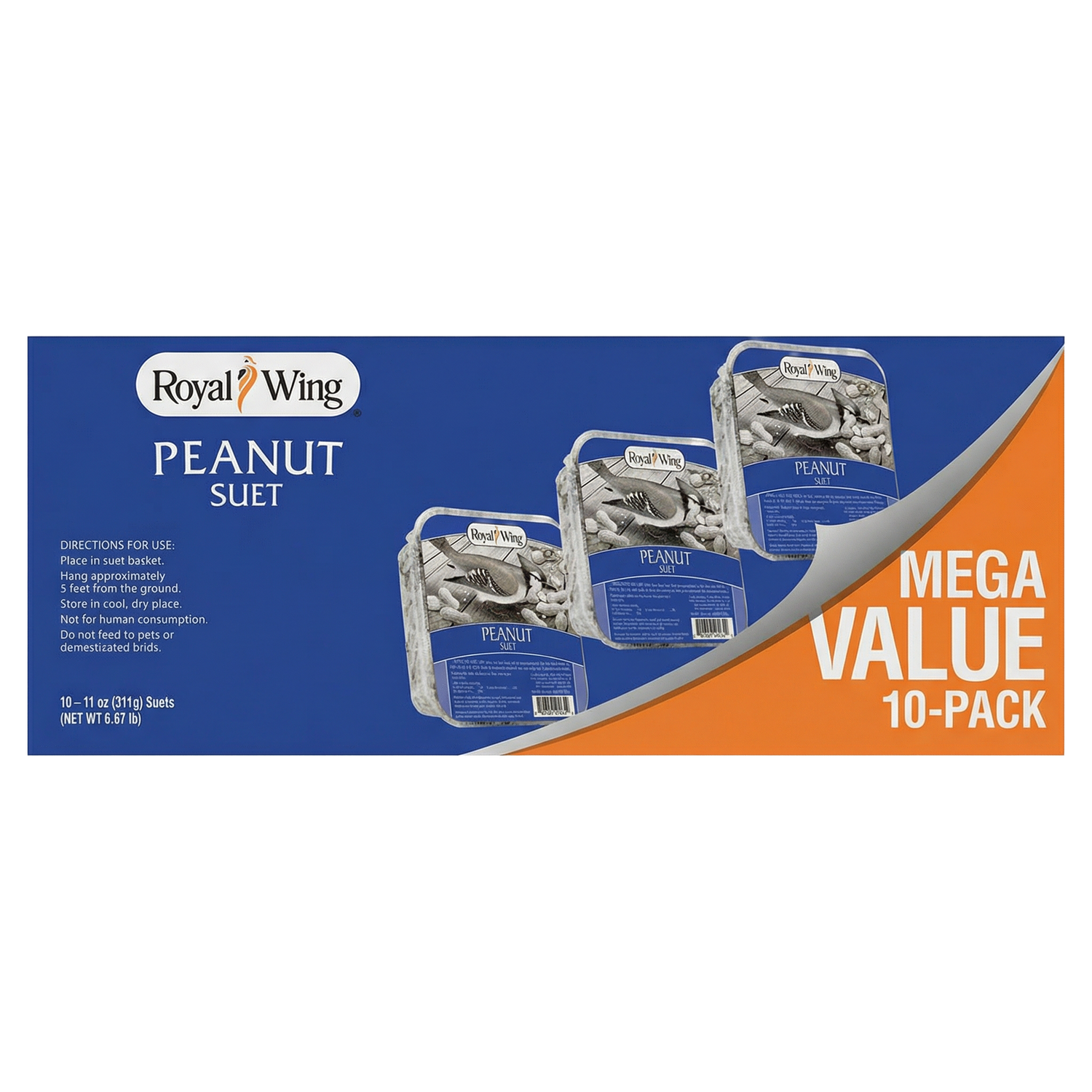 Front view of Royal Wing Peanut Suet pack of 10 — LibertyFHG Galion OH