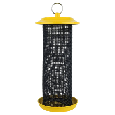 Front view of Wild Wings Sunglow metal mesh thistle bird feeder 2.125 qt — LibertyFHG Galion OH