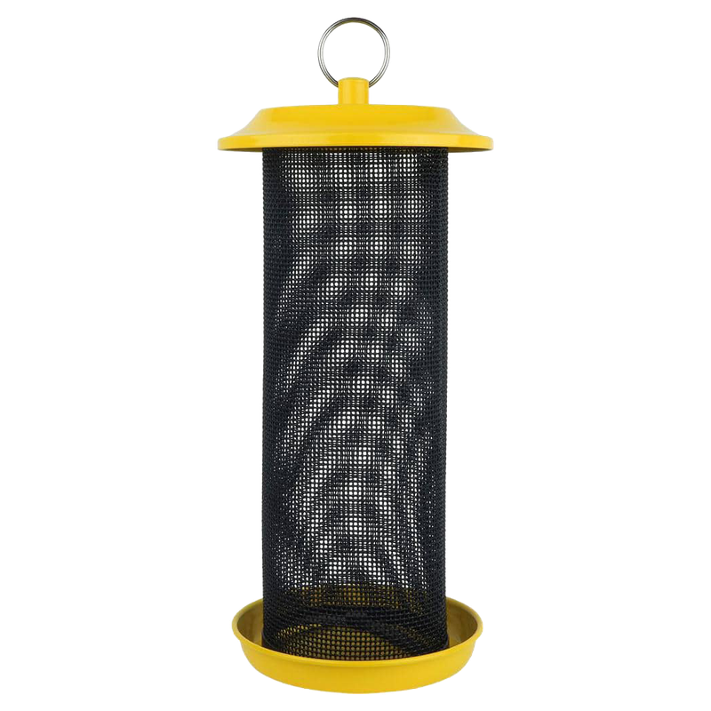 Front view of Wild Wings Sunglow metal mesh thistle bird feeder 2.125 qt — LibertyFHG Galion OH