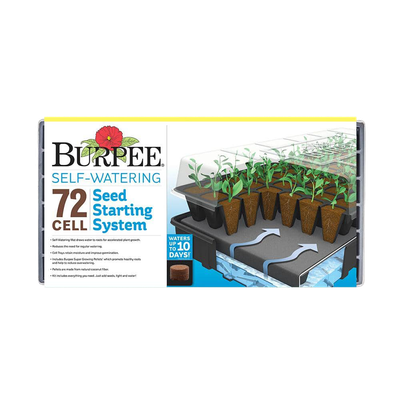 Front view of Burpee 72-cell self-watering greenhouse seed starter kit — LibertyFHG Galion OH