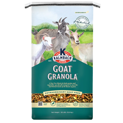 Front view of Kalmbach Goat Granola 30 lb bag — LibertyFHG Galion OH