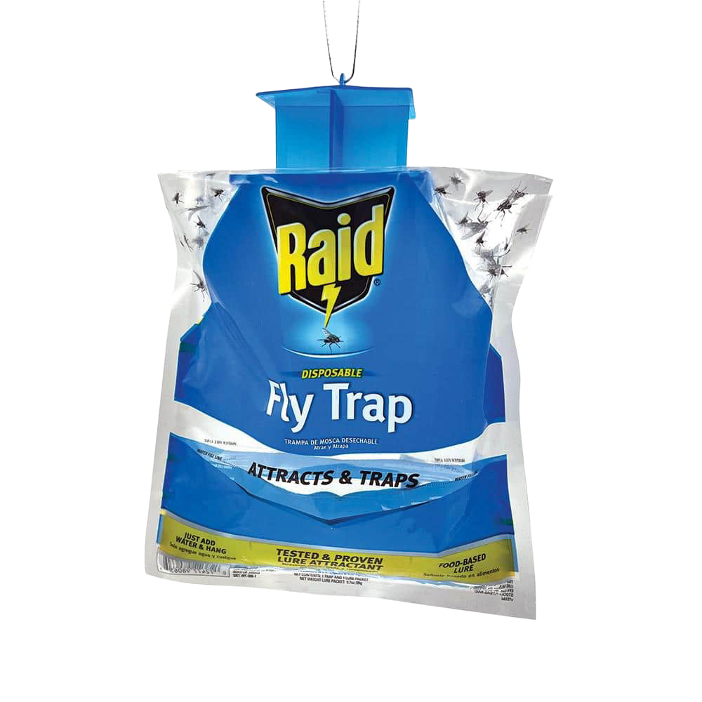 Front view of Raid disposable fly trap — LibertyFHG Galion OH