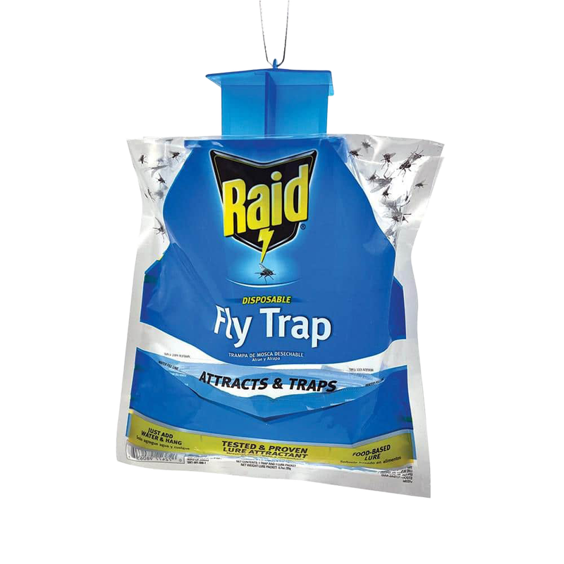 Front view of Raid disposable fly trap — LibertyFHG Galion OH