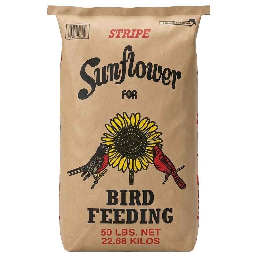 50lb bag of premium striped sunflower bird seed for sale in Galion, OH.