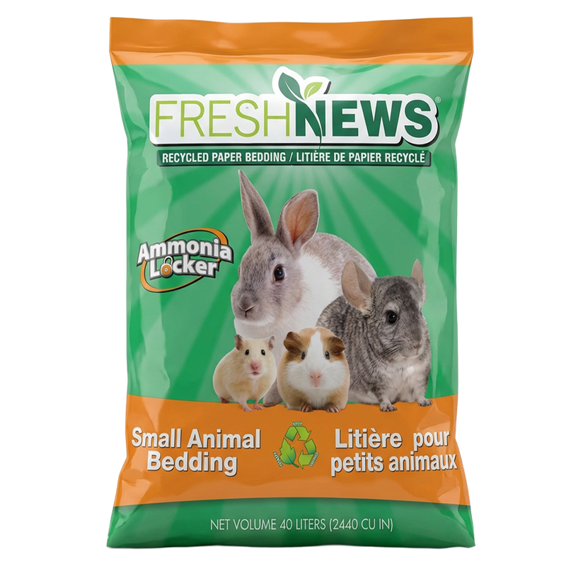 Fresh News recycled paper small animal bedding 40L for sale in North Robinson, OH.