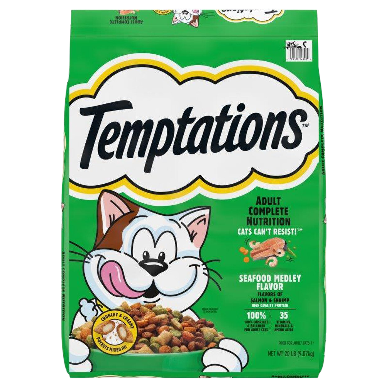 Temptations Seafood Medley dry cat food 20 lb bag in North Robinson, OH