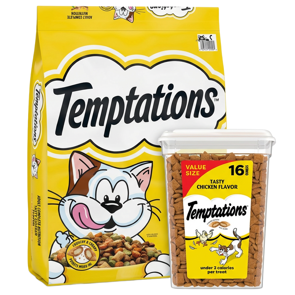 Temptations Tasty Chicken 20 lb dry food and 16 oz treat bundle in Galion, OH