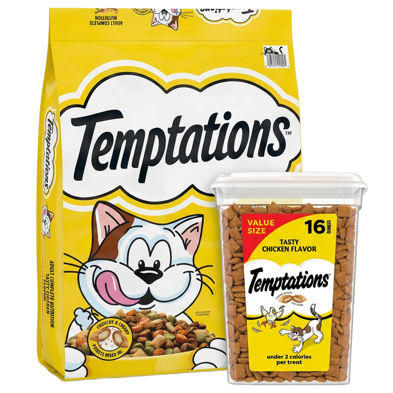 Temptations Tasty Chicken 20 lb dry food and 16 oz treat bundle in Galion, OH