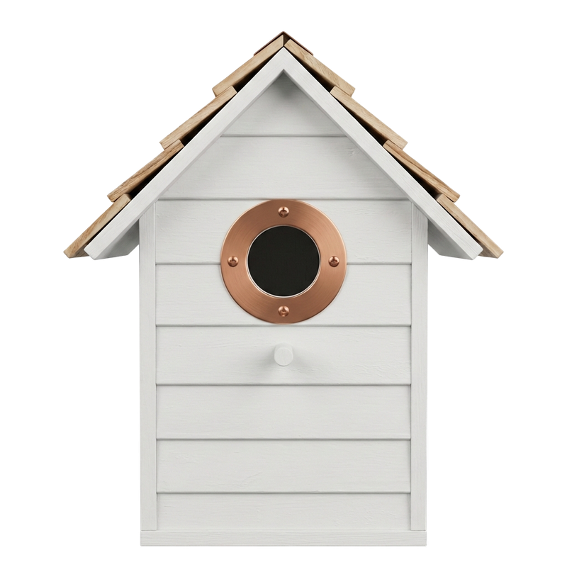 Rustic woodland birdhouse for wren and chickadee nesting in Ontario, OH