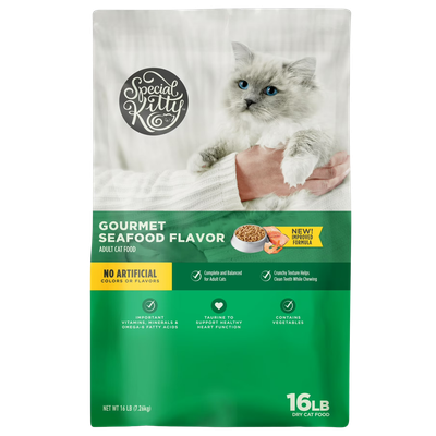 Special Kitty Gourmet Formula Seafood Blend Dry Cat Food 16 lb bag in New Washington, OH.