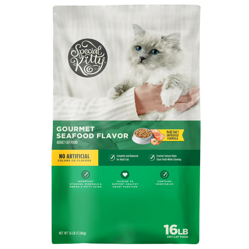Special Kitty Gourmet Formula Seafood Blend Dry Cat Food 16 lb bag in New Washington, OH.