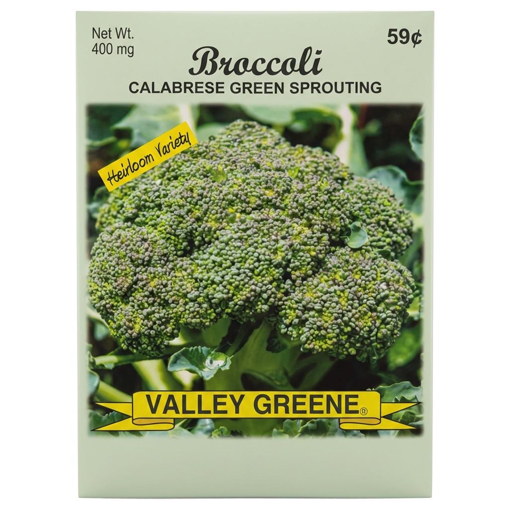 Broccoli Calabrese Green Sprouting heirloom seeds for home gardens in Galion.