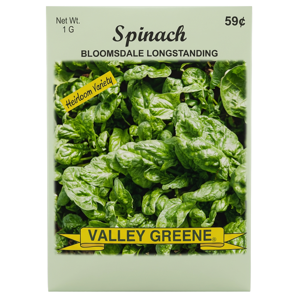 Spinach Bloomsdale Longstanding heirloom seeds for home gardens in Galion, OH.