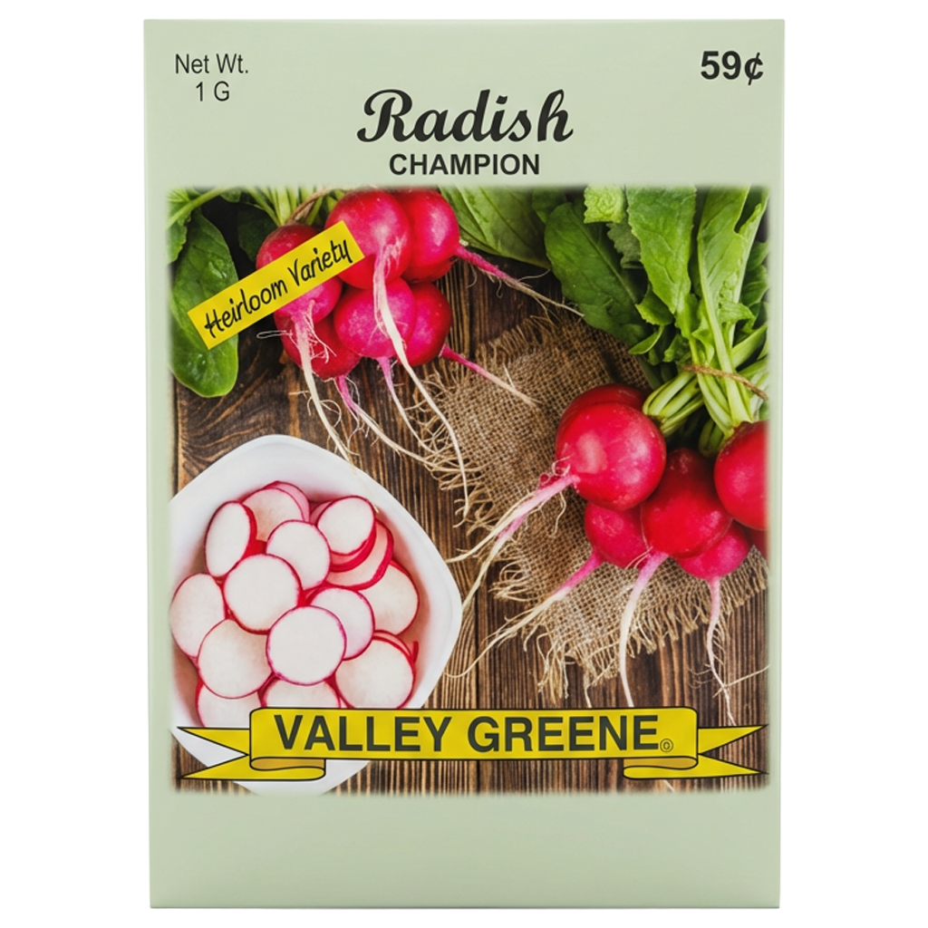 Radish Champion heirloom seeds for home vegetable gardens in Galion.