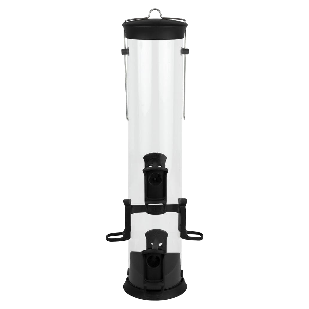 Wild Wings Large Plastic Tube Bird Feeder in Galion for attracting diverse songbirds.