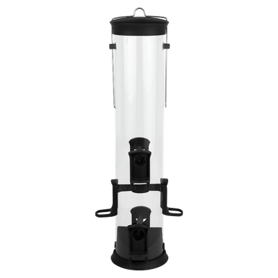 Wild Wings Large Plastic Tube Bird Feeder in Galion for attracting diverse songbirds.