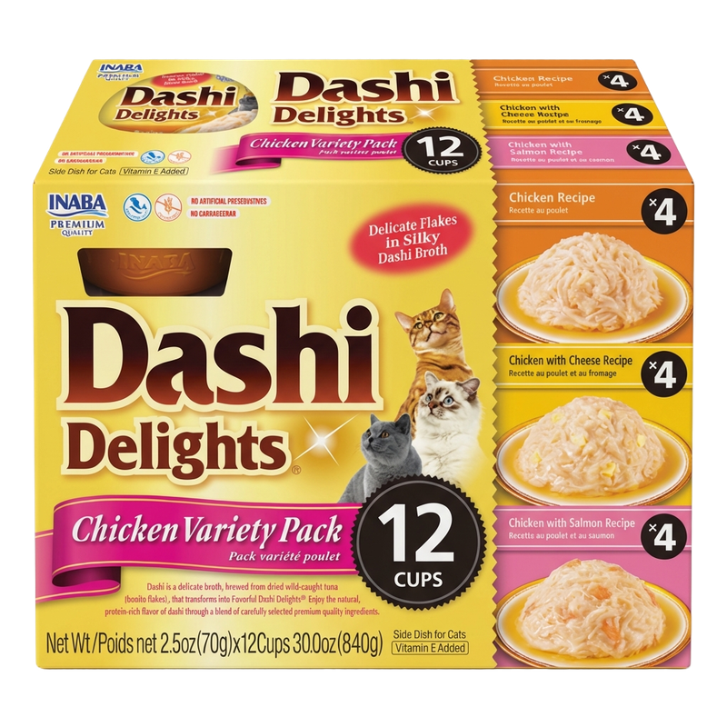 Inaba Dashi Delights 12 ct Chicken Variety Pack cat treats in Galion, OH