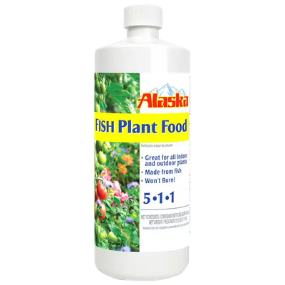 Alaska Fish Fertilizer 5-1-1 organic liquid concentrate one-quart bottle for all-purpose plant feeding