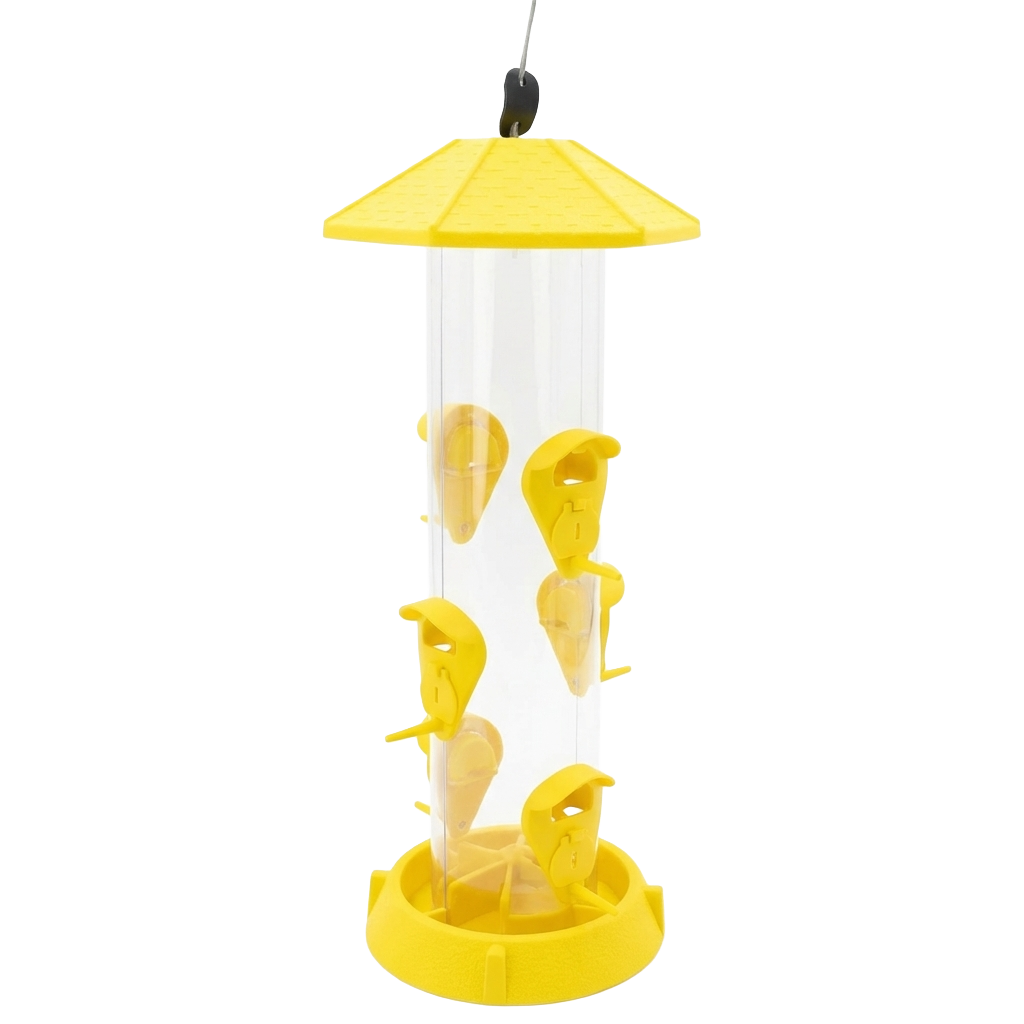 Fiesta Village 2-in-1 Hinged Port Bird Feeder 1.75 lb Yellow - Liberty Farm Galion OH Crawford County