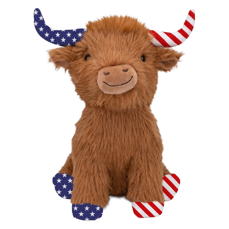 Jumbo highland cow plush dog toy with squeaker at Liberty Farm, Home &amp; Garden in Galion, Ohio