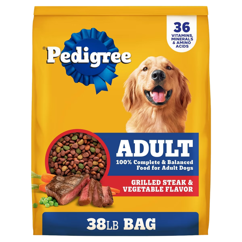 Pedigree Grilled Steak &amp; Vegetable Flavor dry dog food 38 lb bag