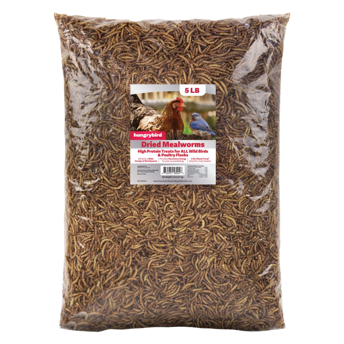 Hungrybird Dried Mealworms 5 lb bag — high-protein bird food for bluebirds and songbirds | Liberty Farm, Home &amp; Garden
