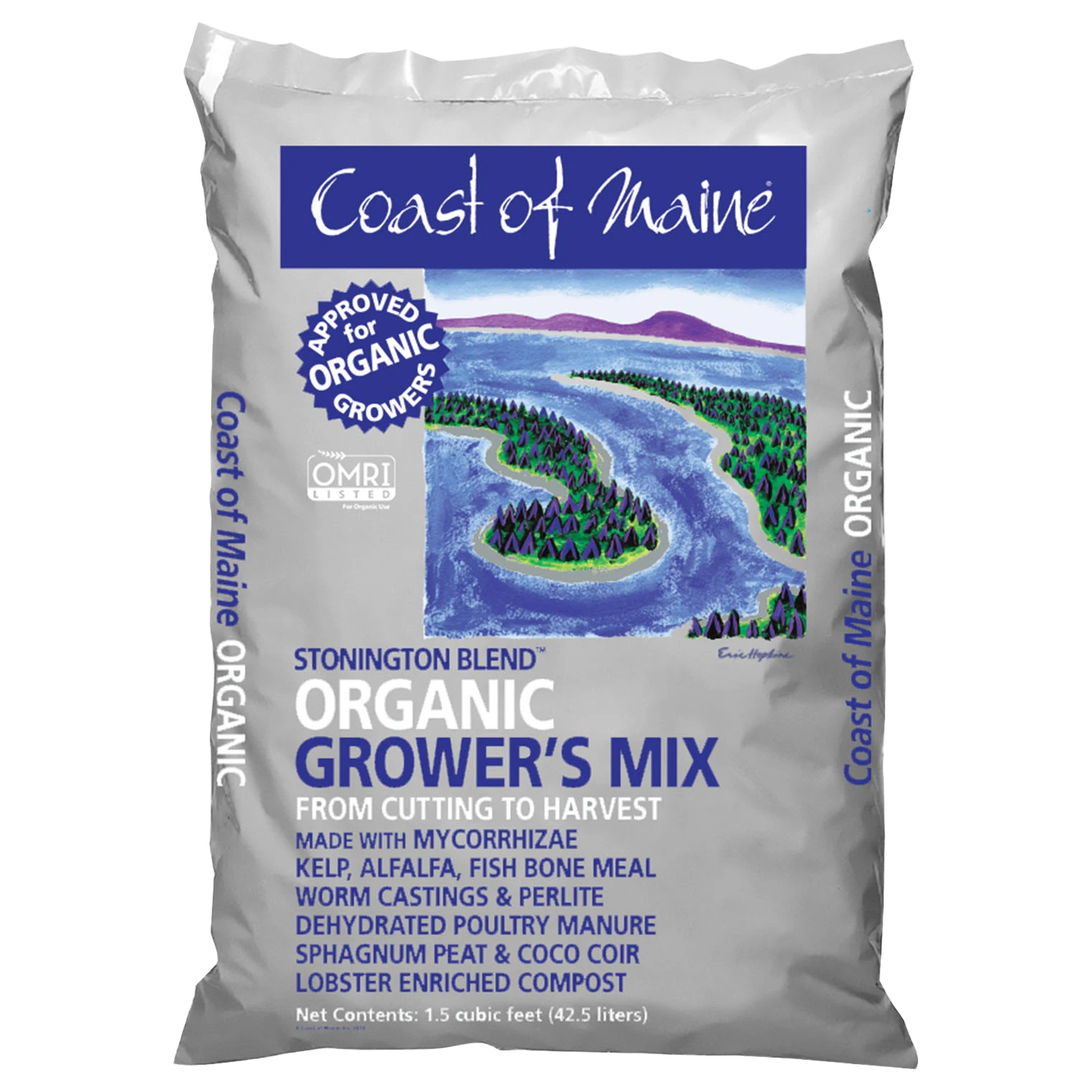 Coast of Maine Stonington Blend Organic Platinum Grower's Mix 1.5 CF — OMRI Listed premium organic potting soil | Liberty Farm, Home &amp; Garden