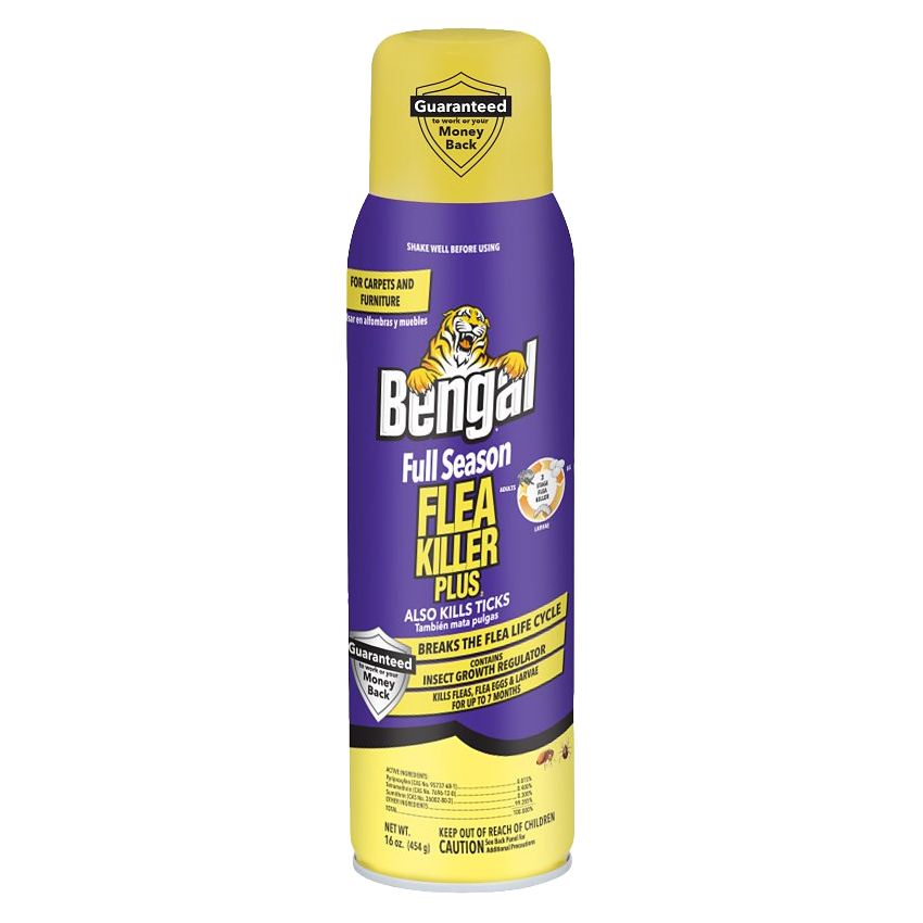 Bengal Full Season Flea Killer Plus 16 oz - 3-stage flea &amp; tick spray with Pyriproxyfen IGR | Liberty Farm, Home &amp; Garden