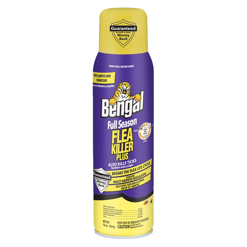 Bengal Full Season Flea Killer Plus 16 oz - 3-stage flea &amp; tick spray with Pyriproxyfen IGR | Liberty Farm, Home &amp; Garden