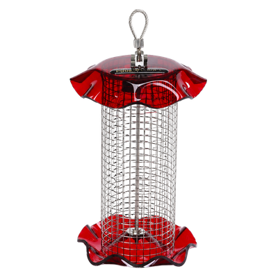 Bird's Choice Sunflower Seed Forever Feeder - 1 lb stainless steel mesh seed feeder in red | Liberty Farm, Home &amp; Garden