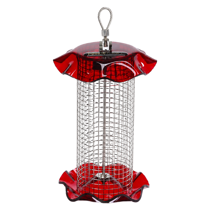 Bird's Choice Sunflower Seed Forever Feeder - 1 lb stainless steel mesh seed feeder in red | Liberty Farm, Home &amp; Garden