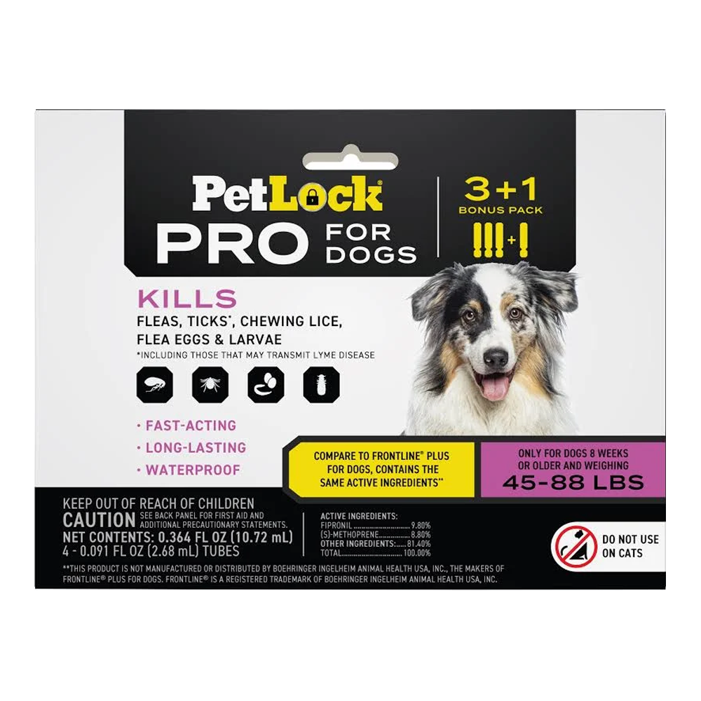 PetLock Pro Flea &amp; Tick for Dogs 45–88 lb 3-Month Supply | Liberty Farm, Home &amp; Garden, Galion Ohio