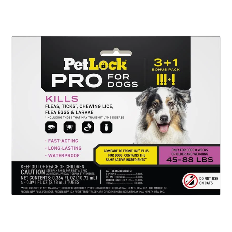 PetLock Pro Flea &amp; Tick for Dogs 45–88 lb 3-Month Supply | Liberty Farm, Home &amp; Garden, Galion Ohio