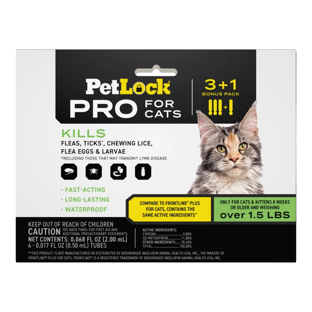 PetLock Pro Flea &amp; Tick for Cats Over 1.5 lb 3-Month Supply | Liberty Farm, Home &amp; Garden, Galion Ohio