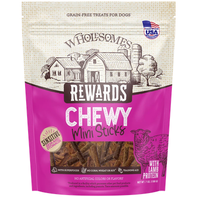 Wholesomes Rewards Chewy Lamb Mini Sticks 7 oz | Liberty Farm, Home &amp; Garden, Galion OH
