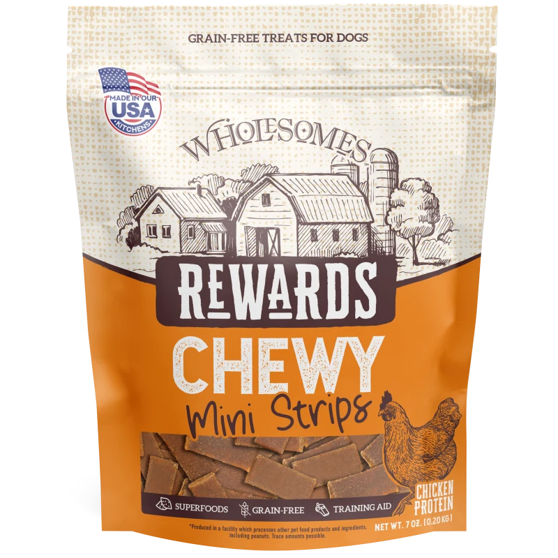 Wholesomes Rewards Chewy Chicken Mini Strips 7 oz | Liberty Farm, Home &amp; Garden, Galion OH