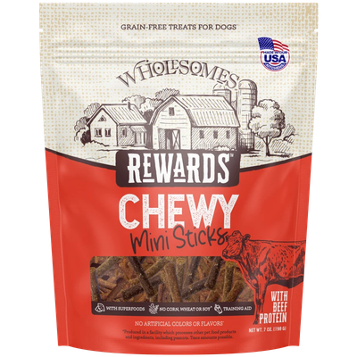 Wholesomes Rewards Chewy Beef Mini Sticks 7 oz | Liberty Farm, Home &amp; Garden, Galion OH