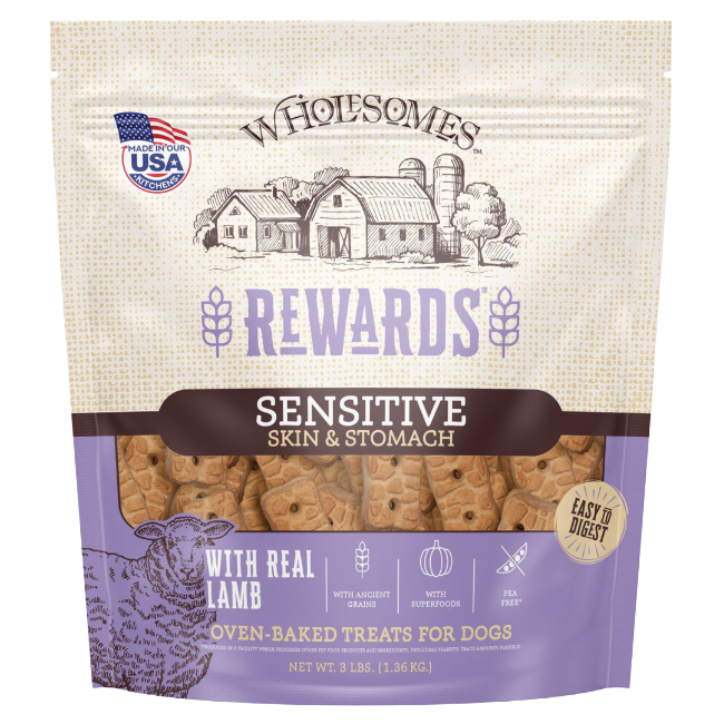 Wholesomes Rewards Sensitive Skin Stomach Lamb Biscuits 3 lb | Liberty Farm, Home &amp; Garden, Galion OH