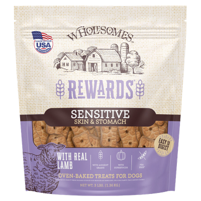 Wholesomes Rewards Sensitive Skin Stomach Lamb Biscuits 3 lb | Liberty Farm, Home &amp; Garden, Galion OH
