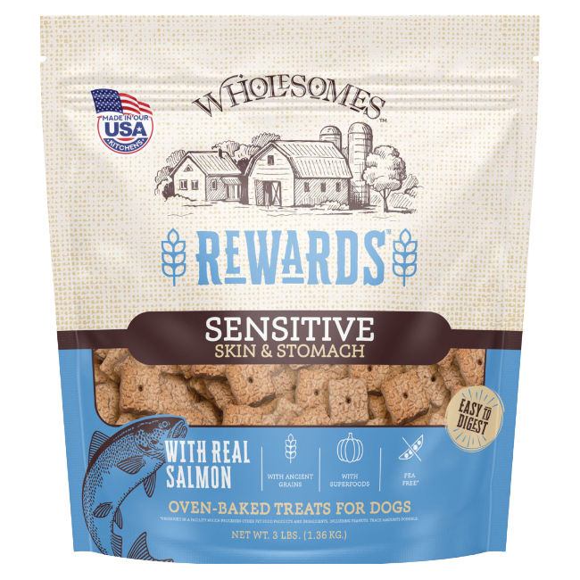 Wholesomes Rewards Sensitive Skin Stomach Salmon Biscuits 3 lb | Liberty Farm, Home &amp; Garden, Galion OH