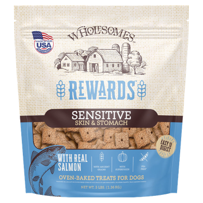 Wholesomes Rewards Sensitive Skin Stomach Salmon Biscuits 3 lb | Liberty Farm, Home &amp; Garden, Galion OH