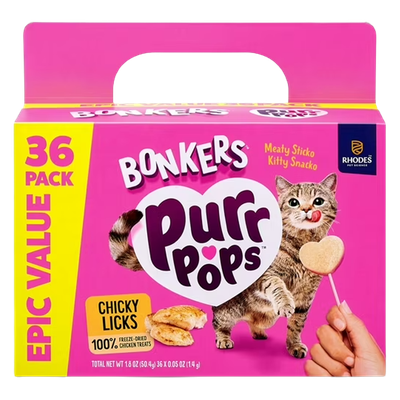 Bonkers Purrpops Cat Treats (36 pk)