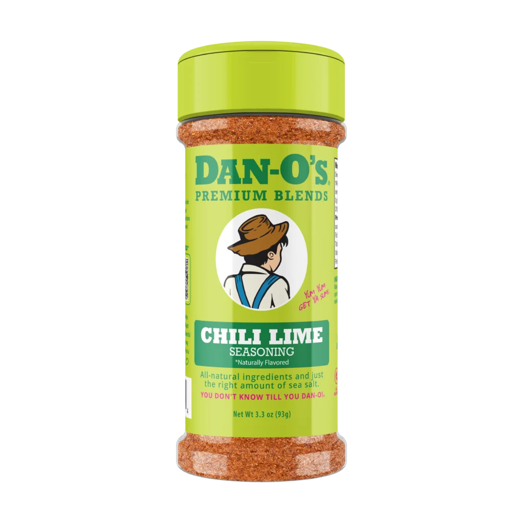 Dan-O's Chili Lime Seasoning 3.3 oz shaker bottle front view