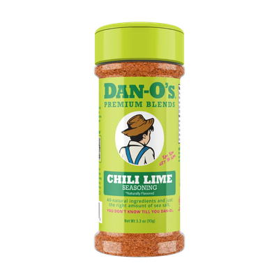 Dan-O's Chili Lime Seasoning 3.3 oz shaker bottle front view