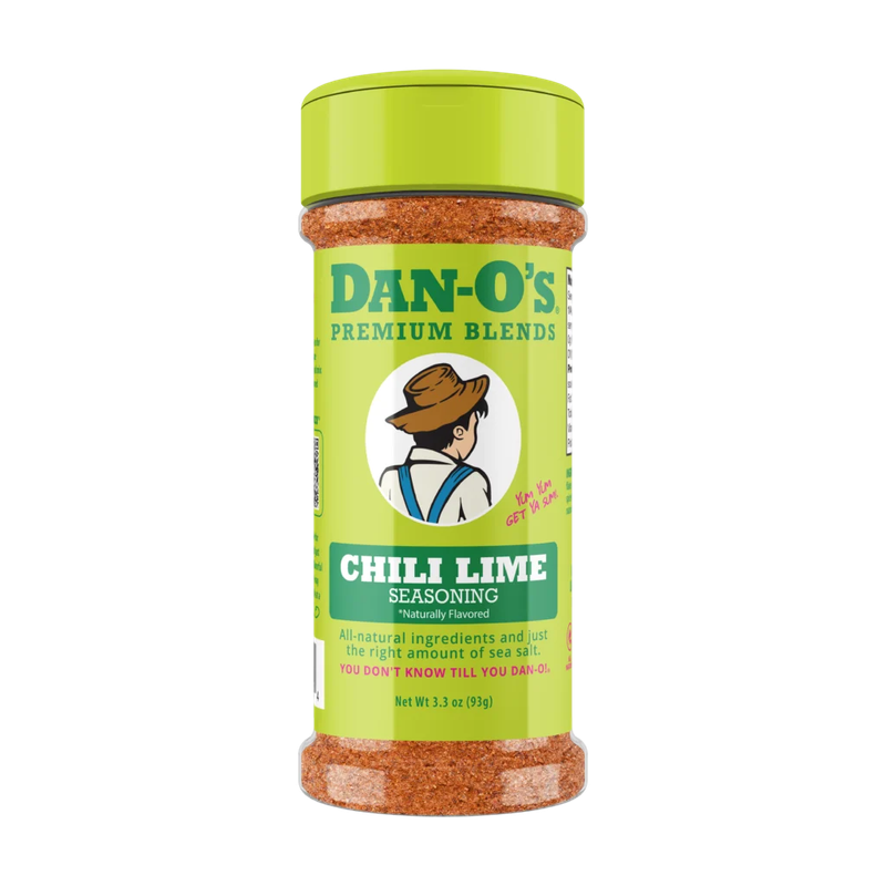 Dan-O's Chili Lime Seasoning 3.3 oz shaker bottle front view