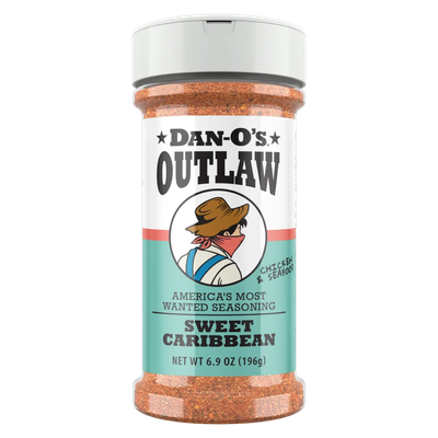 Dan-O's Outlaw Sweet Caribbean Seasoning 6.9 oz shaker bottle front label